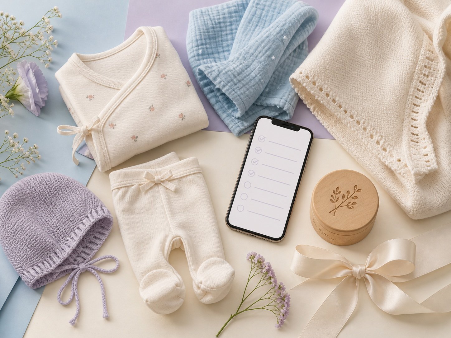 Liebevoll zusammengestellte Babyausstattung mit digitaler Wunschliste